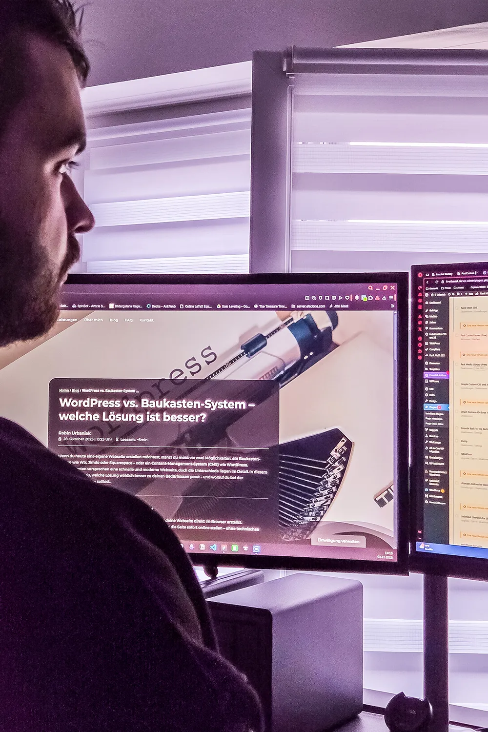 Robin arbeitet gerade an einer WordPress-Seite